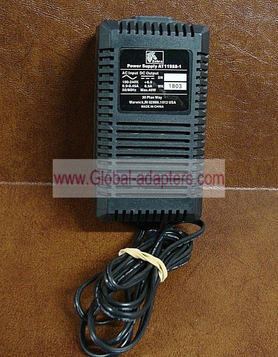 NEW Zebra AT11988-1 6.5V 6.5A 40W Printer AC Adapter Power Supply - Click Image to Close